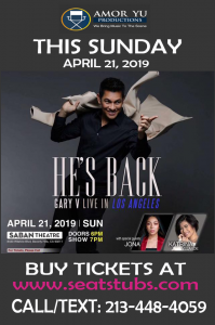 Gary Valenciano He's Back Concert Saban Theater April 21, 2019