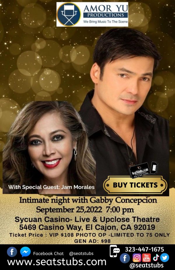 Gabby Concepcion Intimate Night w/ Jam Morales Sycuan Sept 25